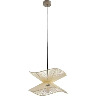 LINDBY Außenpendelleuchte Textil 40 cm 1-flammig beige