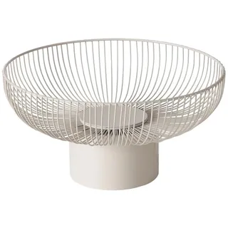 Boltze Deko-Schale Ø 38 cm CINDY, Ø 38 cm - Beige - Metall - pulverbeschichtet - mit Fuß
