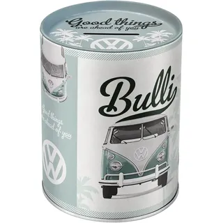 Nostalgic-Art Retro Spardose, 1 l, VW – Good Things Are Ahead of You | Original Volkswagen Lizenzprodukt (OLP), Sparschwein aus Metall, Vintage Blech-Sparbüchse, Geschenk-Idee für VW Bus Fans