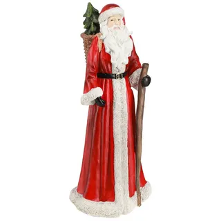 Florists Products Weihnachtsmann Weihnachtsmann Figur mit Tannenbaum & Geschenkkorb - Festliche rot