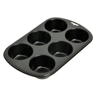 Kaiser Backform Inspiration, für 6 Muffins, aus Stahl, 29 x 18 x 3,5 cm, schwarz, antihaftbeschichtet, Muffinform