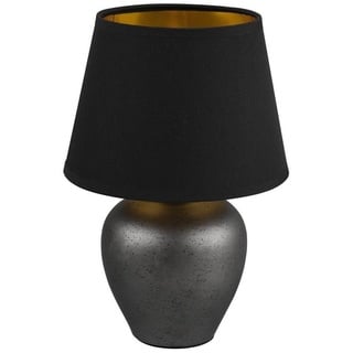 Reality Leuchten Tischleuchte ABBY, Schwarz, Goldfarben, Keramik, Höhe 26 cm, ohne Leuchtmittel, Tischlampe, 1-flammig schwarz