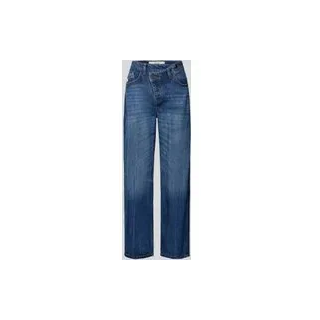 Straight Fit Jeans mit asymmetrischem Verschluss Modell 'C7', Blau, 28