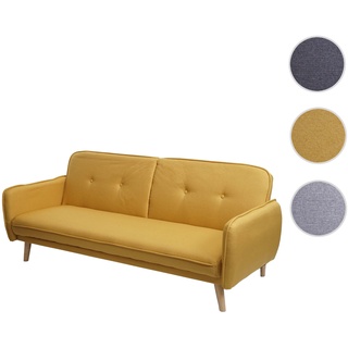 Schlafsofa HWC-J18, Couch Klappsofa G√§stebett Bettsofa, Schlaffunktion Stoff/Textil 185cm ~ gelb