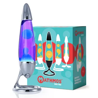 Mathmos Neo Lavalampe für Kinder und Erwachsene (Chrom - Violett/Türkis)