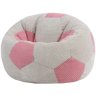icon Sitzsack Kinder Fußball aus Cord, 76x48cm Made in Germany, für Kinderzimmer rosa
