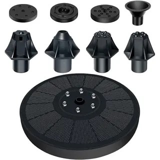Solar-wasserbrunnen Mit Beleuchtung – 16 Cm Solar-wasserbrunnen – Vogeltränke-funktion – Schwimmendes Brunnenpumpen-set Für Teich, Garten, Aquarium Und Schwimmbad
