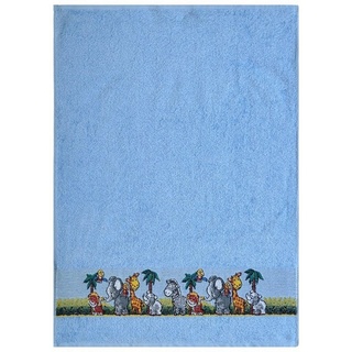 Dyckhoff Handtuch Dyckhoff Kinderfrottierserie 'Afrika' Blau, (1-St) Kinderhandtuch 50 x 70 cm