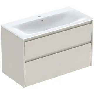 Geberit Waschtischunterschrank 2 Auszüge 100 x 62,1 x 48 cm Sandgrau