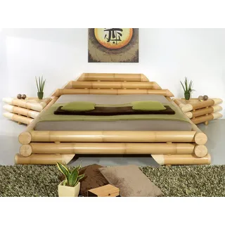 Bambus-Lounge Bettgestell Jawa Bambusbett Bettrahmen Bettgestell Schlafzimmer Bambus Rattanbett
