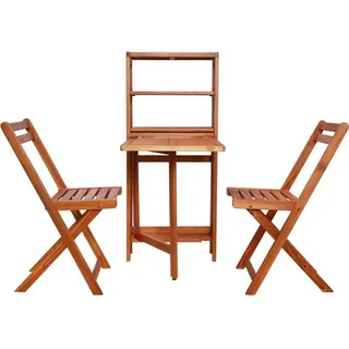 vidaXL Bistroset 3-tlg. braun klappbar