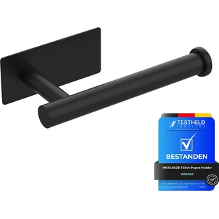 IBERGRIF Selbstklebender Toilettenpapierhalter ohne Bohren, Edelstahl | WC Toilettenpapier Halterung in Schwarz