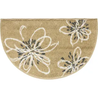 Erwin Müller Badematte Duschvorlage "Palamas", Höhe 18 mm, halbrund, Blumen beige|braun