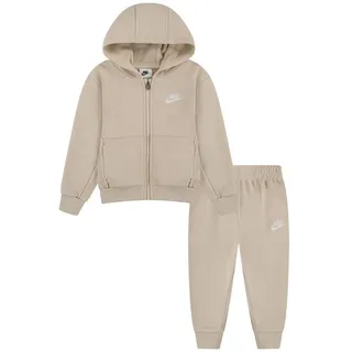 Nike Sportswear Jogginganzug NKN LBR FT FZ CLUB SET (2-tlg), für Kinder, zweiteiliges Set, mit Kapuzenjacke und Jogginghose beige 98 (2-3Y)