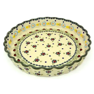 Bunzlauer keramik Tarte-oder Quicheform 26,5 cm (Dekor Marienkäfer)
