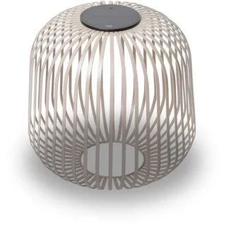 LUUK Studio Portable Solar Gartenleuchte, großes Windlicht für draußen, LED Tischlaterne, Balkonlicht, wetterfeste Outdoor Beleuchtung nach IP65, Designleuchte & minimalistische Deko, Nomad Braun