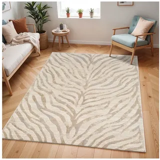 Livabliss Teppich LUANDA, rechteckig, Höhe: 11 mm, Skandinavischer Teppich, Boho Wohnzimmerteppich/Läufer im Zebra Muster beige 200 cm x 275 cm x 11 mm