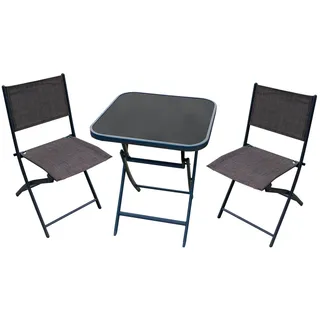 Bistro - Set 3 teilig Garten Balkon Klappmöbel Stuhl Tisch