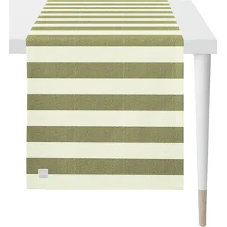 APELT Tischläufer Blockstreifen Tischläufer 46x140 cm | grün-natur - grün