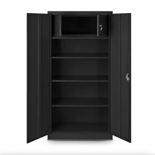 Jan Nowak C001D Büroschrank 185 x 90 x 45 cm Schwarz