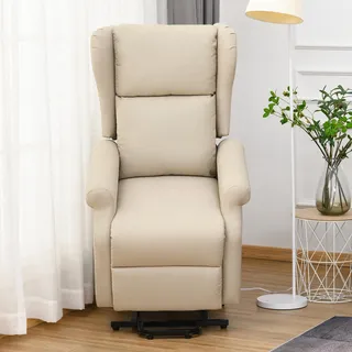 Homcom Aufstehsessel Leinen 72,5 x 94 x 109 cm creme