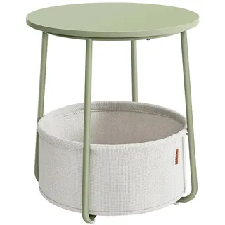 VASAGLE Beistelltisch rund Spanplatte grün 45,0 x 51 cm Grün-Weiß