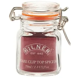 Kilner Glasgefäß mit Clipverschluss - 70 ml, Gewürz- oder Kräuterglas, kleines Einmachglas, Marmeladenglas, luftdichtes Lebensmittelaufbewahrungsgefäß, Einmach- und Beizgefäß für die Küche, GL882