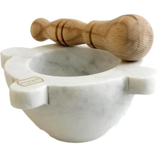 Famanu Mörser mit Stößel - Marmor - 18 cm - Weiß