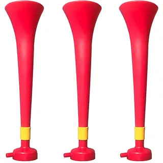 FUN FAN LINE - Packung x3 Kunststoff Vuvuzela Stadion/ungiftig Fußball Horn. Zübehor für Fußball- und Sportfeiern. Sehr Lautes Lufthorn für Animation.