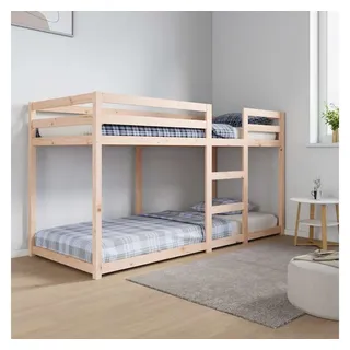vidaXL Etagenbett 80 x 200 cm Kiefer massiv braun