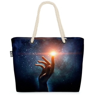 VOID Strandtasche (1-tlg), Stern Weltall Hand Himmel Sterne Himmelskörper Astrologie astro galax bunt