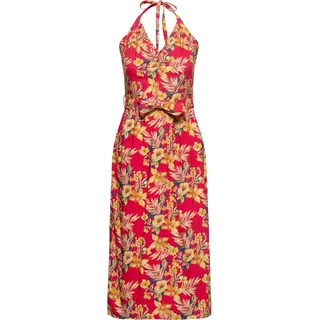 Queen Kerosin Neckholder Pencil Kleid Hawaii Red in rot | Gr.: 3XL