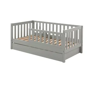 58 aufm Kessel Kinderbett Karie 70 x 140 cm Kiefer massiv grau