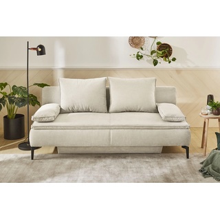 Schlafsofa JOCKENHÖFER GRUPPE "Jonas" Sofas Gr. B/T: 199 cm x 100 cm, Feincord, beige Einzelsofas als Dauerschläfer geeignet, mit Bettfunktion und Bettkasten, Komfort