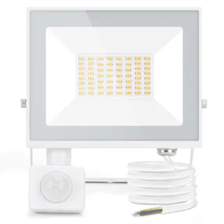 Aigostar 30W LED Strahler mit Bewegungsmelder Außen,2700LM 4000K Naturweiß Außenstrahler,IP65 Wasserdicht Scheinwerfer, Aussenleuchte für Garten, Innenhöfe, Garage, Hotel