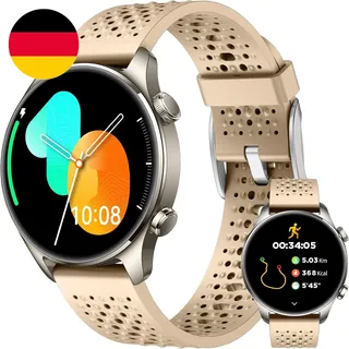 Smartwatch Für Damen Herren Mit GPS 1,43" AMOLED Touchdisplay, Sportuhr Mit Puls