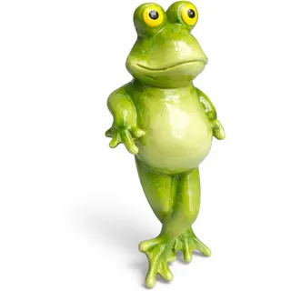 Kantenhocker Frosch Figur aus Polyresin – lustige Deko zum Einhängen an Blumentopf, Vase, Regal & Balkon, grüne Garten- & Pflanzendeko, H 13 cm