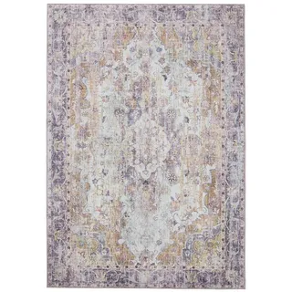 benuta Teppich George, rechteckig, Höhe: 5 mm, Vintage-Look, Kurzflor, Teppich Wohnzimmer, Schlafzimmer, Waschbar lila rechteckig | 140 cm x 200 cm x 5 mm