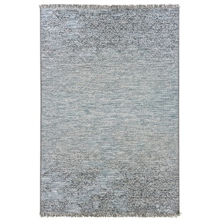 In- und Outdoorteppich TWEED, Blau - Grau - 200 x 290 cm - mit Fransen