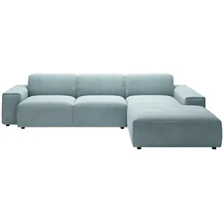 Pure Home Lifestyle Ecksofa 9125, Hellblau, Kunststoff, 4-Sitzer, Ottomane rechts, L-Form, 300x189 cm, Goldenes M, Made in EU, Oeko-Tex® Standard 100, DGM-Emissionslabel, seitenverkehrt erhältlich, Hocker erhältlich, Wohnzimmer, Sofas & Couches, Wohnlandschaften, Ecksofas