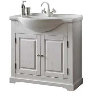 Landhaus Waschtisch Luxus Qualität Waschbecken Becken mit Unterschrank 85x35x81