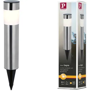 Paulmann Solarleuchte Kunststoff 37,5 cm inkl. Dämmerungssensor grau