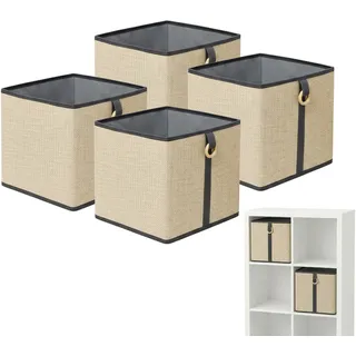 Relaxdays Aufbewahrungskorb Set aus Bambus 30 x 30 x 30 cm schwarz