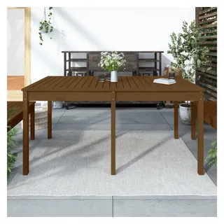 furnicato Gartentisch Massivholz 159,5 x 82,5 x 76 cm Honigbraun (1-St), Stabiler Outdoor-Tisch mit rustikaler Optik für deinen Balkon braun 82.5 cm x 76 cm x 159.5 cm