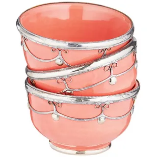 Marrakesch Orient & Mediterran Interior Dipschale Orientalische Keramik Fingerfood Schale Miranda Rosa 3er Set, (3er Set, 3-tlg), Handarbeit rosa