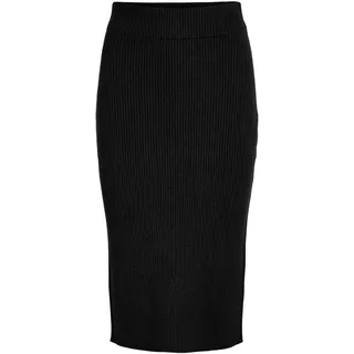 Vila Damen Viril Pencil Hw Knit Skirt - Noos Rock, SchwarzM - M