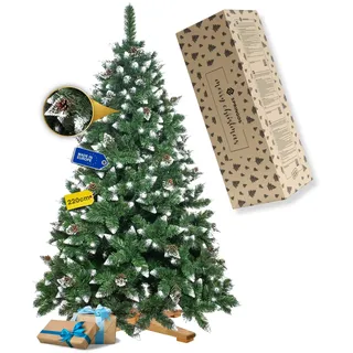ROYAL TREES Künstlicher Weihnachtsbaum 220 cm Diamantkiefer mit Kunstschne Weihnachtsbaum Künstlich