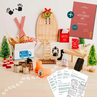 Wichteltür Set mit Buch als Wichtel Rundum-sorglos-Paket: Wichtelstreiche, Wichtelbriefe für Kinder | Wichteltür - Wichteltür Set mit Briefen - Weihnachtswichtel Komplettset - Adventskalender 2025