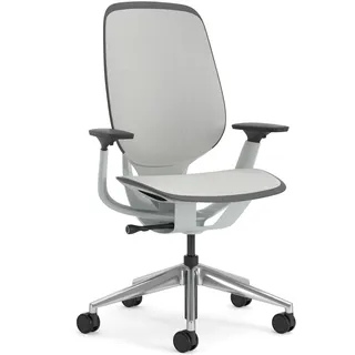 Steelcase Karman Ergonomischer Bürostuhl, höhenverstellbarer Stuhl mit Opaque Möwengrau Bezug
