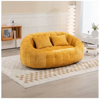 STILVORA Schlafsofa Indoor & Outdoor Sitzsack 2-Sitzer-bean bag sofa mit hohen Rücken, Bean Bag Sofa für Erwachsene und Kinder – Lazy Sofa mit Memory-Schaum, Chenille-Stoff – Komfortabler Stuhl für Wohnzimmer, Schlafzimmer & Freizeit, 150 kg Kapazität – Ohne Montage, sofort einsatzbereit, mit Relaxfunktion gelb